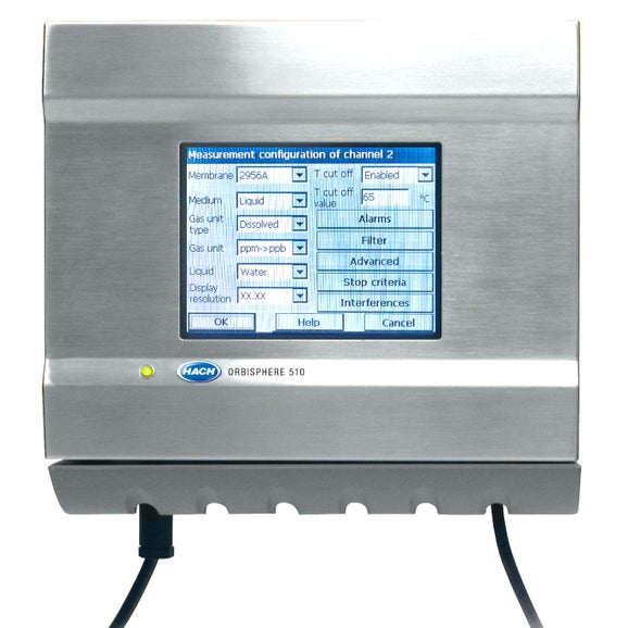 Controlador Orbisphere 510 para medición de O₂ (EC), montaje en pared, 10 - 30 V CC, 0/4 - 20 mA, presión externa