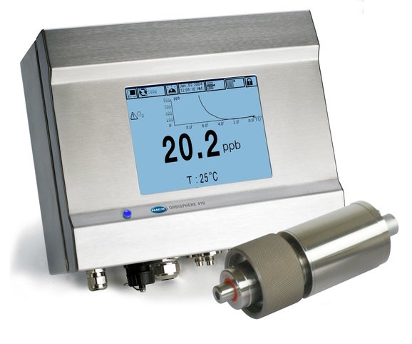 Kit de sensor LDO Orbisphere K1100, 0 - 40 ppm, controlador 410, celda de flujo de ¼", montaje en pared