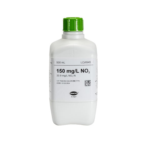 Patrón de nitrato 150 mg/L NO₃ (33,9 mg/L NO₃-N), 500 mL