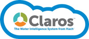 Cloud shaped Logo for Claros, the Water Intelligence System from Hach